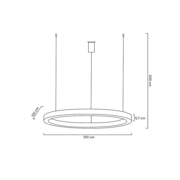 Lampa wisząca RING 100 srebrna - LED, stal polerowana